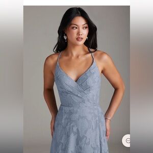 NEW Azazie Davis Bridesmaid Dress Gown Dusty Blue 364555 Size A8